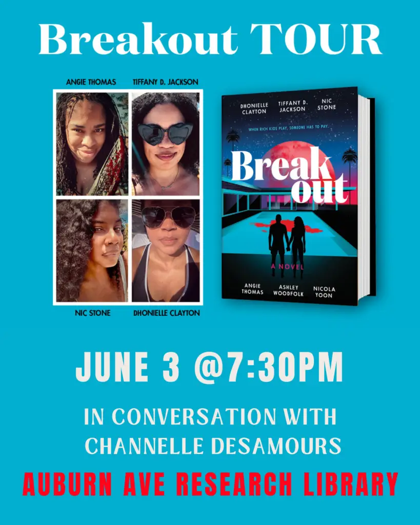 Dhonielle Clayton, Tiffany D. Jackson, Nic Stone, and Angie Thomas in conversation with Channelle Desamours